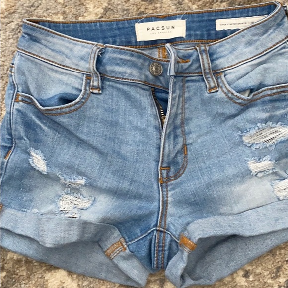 light washed jean shorts